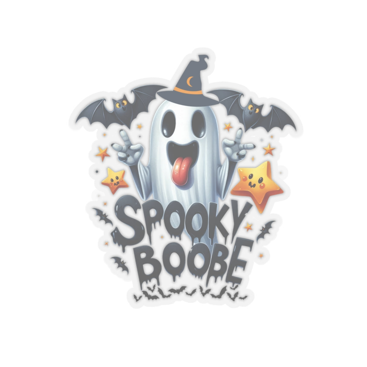 Spooky Boobe  Kiss-Cut Stickers, Happy Halloween Kiss-Cut Stickers, Spooky Season Kiss-Cut Stickers, Cute Cat Halloween Kiss-Cut Stickers.