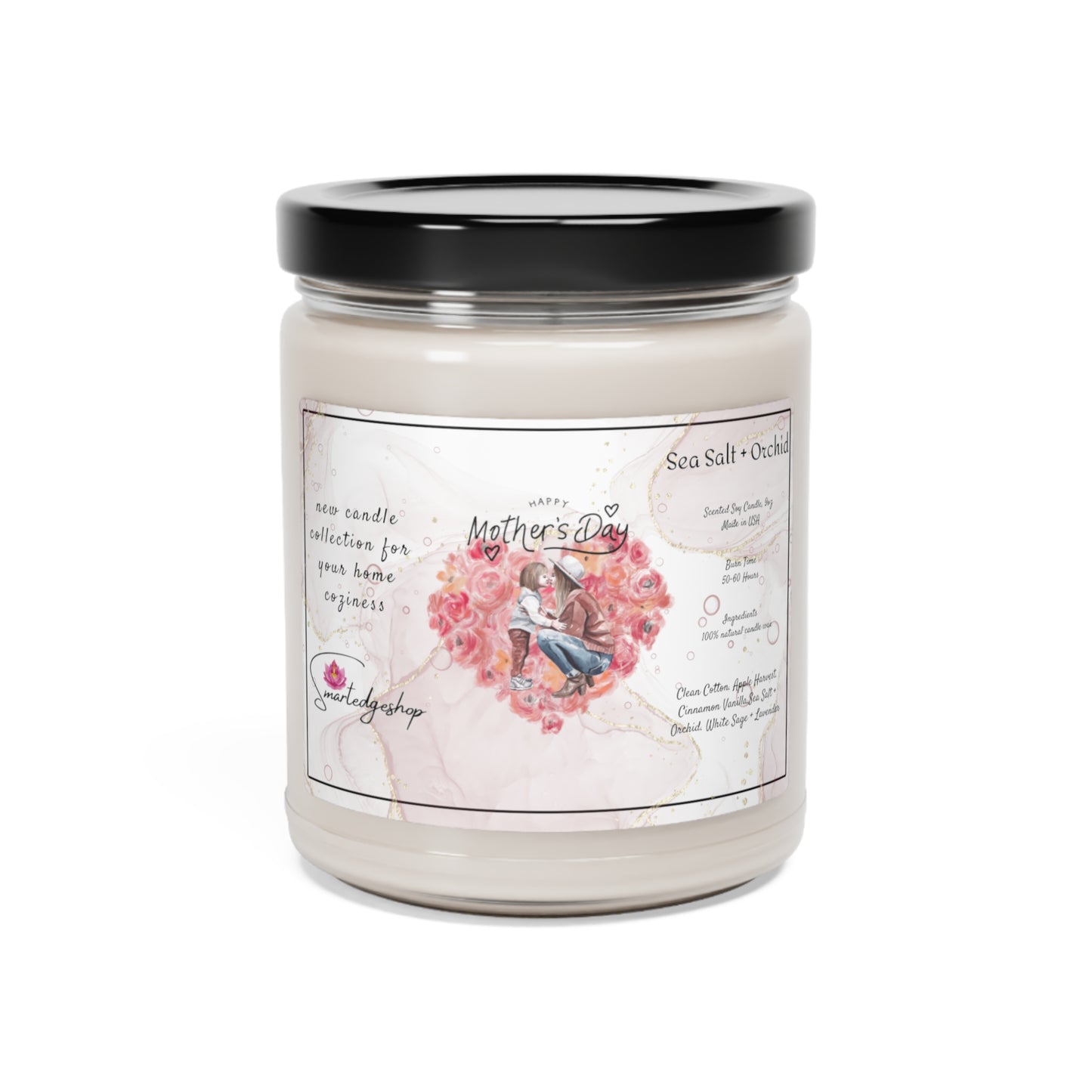 Happy Mother's Day Scented Soy Candle, 9oz, Gift for mom.