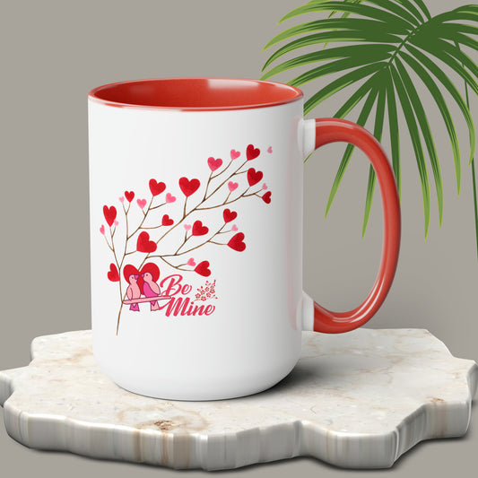 Happy valentines day Two-Tone Coffee Mugs, 15oz