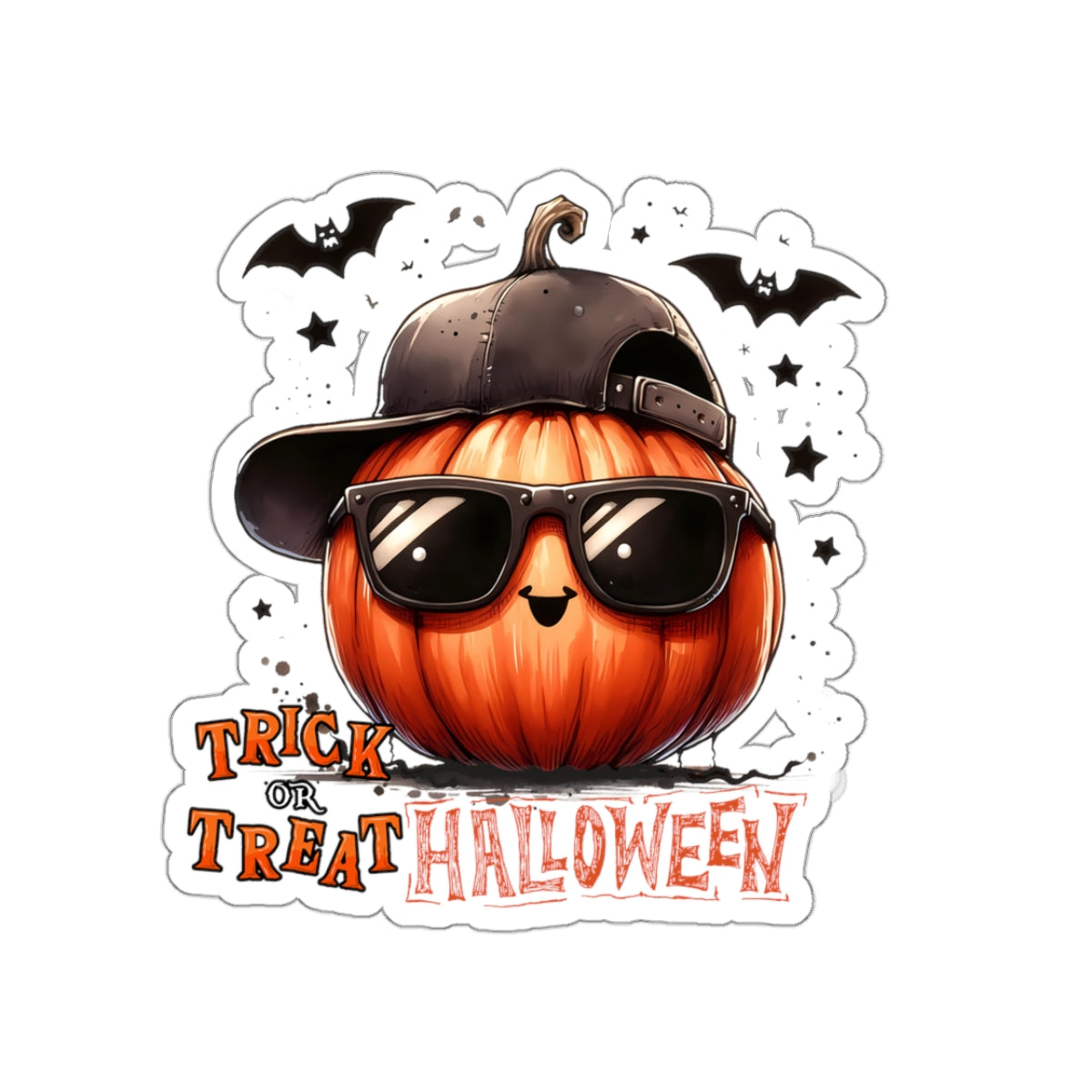 Cute Ghost Halloween Kiss-Cut Stickers, Happy Halloween Kiss-Cut Stickers, Spooky Season Kiss-Cut Stickers, Trick Or Treat Halloween Kiss-Cut Stickers.