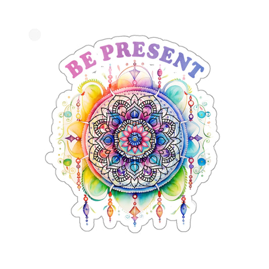 Be Present Yoga Kiss-Cut Stickers , Cute Yoga Kiss-Cut Stickers, Mindful Gift, Yoga lovers Kiss-Cut Stickers, Yoga Instructor Gift, Gift For Yoga lovers, Gift For Yogi.