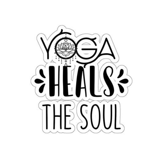 Yoga Heals The Soul Yoga Kiss-Cut Stickers , Cute Kiss-Cut Stickers, Mindful Gift, Yoga lovers Kiss-Cut Stickers, Yoga Instructor Gift, Gift For Yoga lovers, Gift For Yogi.