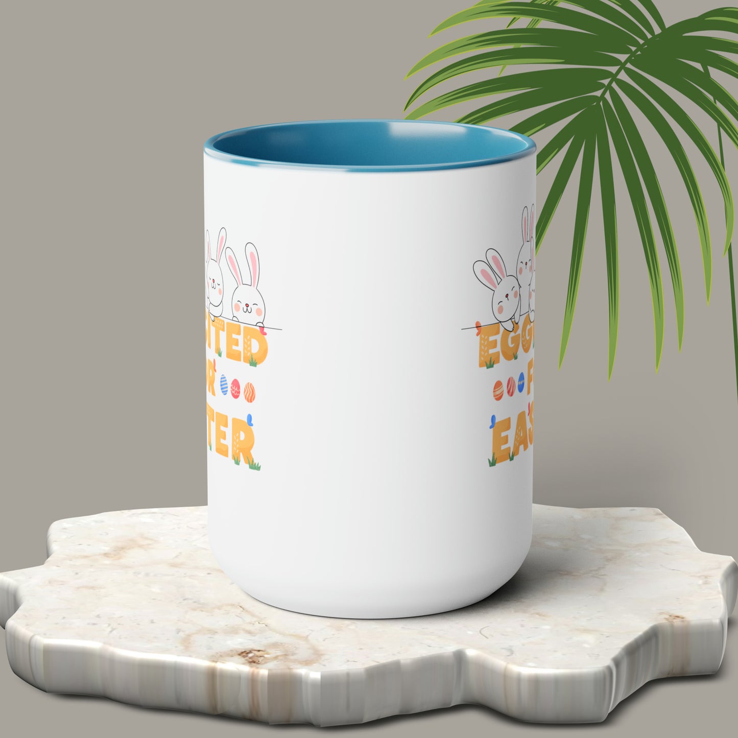 Eggcited For EasterTwo-Tone Coffee Mugs, 15oz