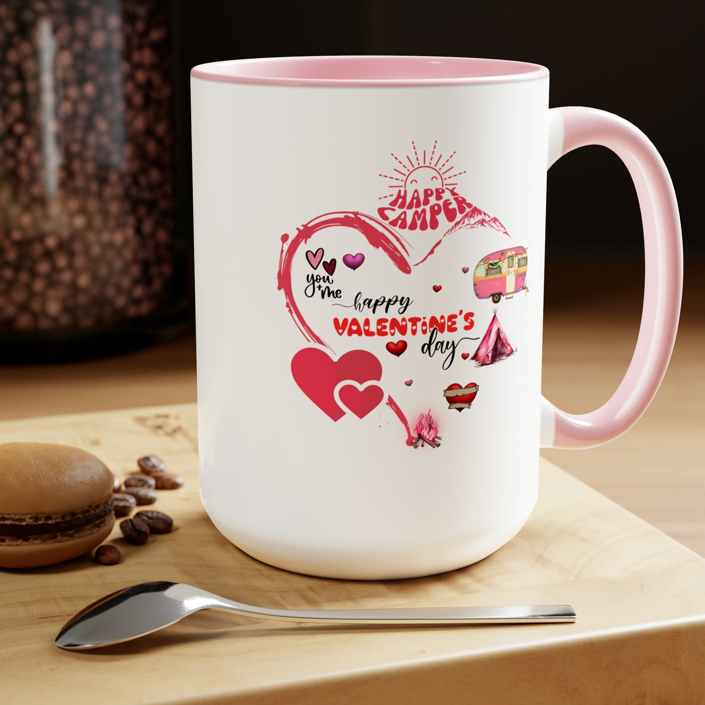 Happy valentines day Two-Tone Coffee Mugs, 15oz