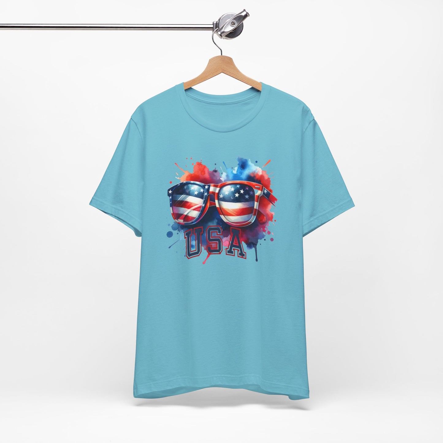 4th of July T-shirt, Sweet Land Of Liberty T-Shirt, Fourth of July unisex jersey short sleeve, America, Flag, Peace Love America. Proud To Be An American, Red White Blue.