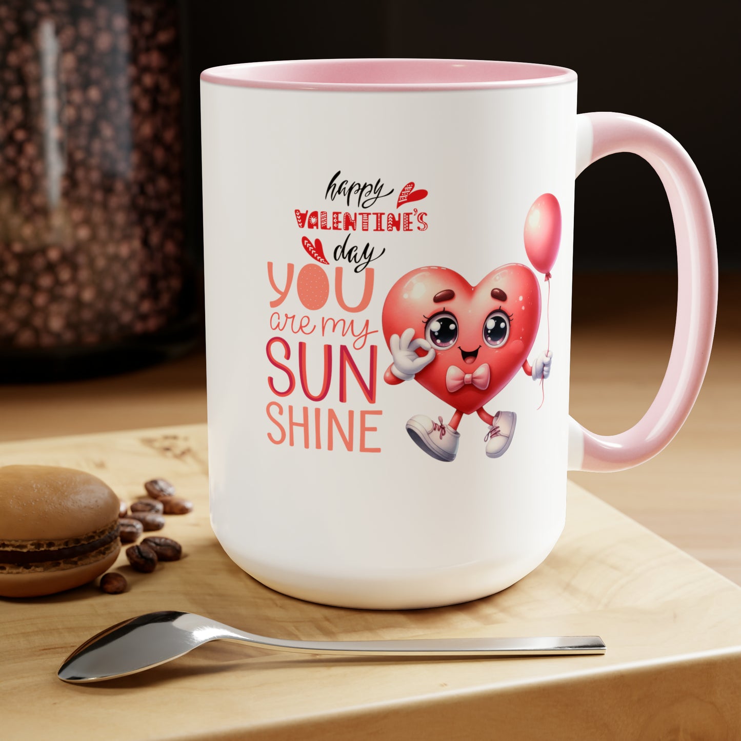 Happy valentines day Two-Tone Coffee Mugs, 15oz