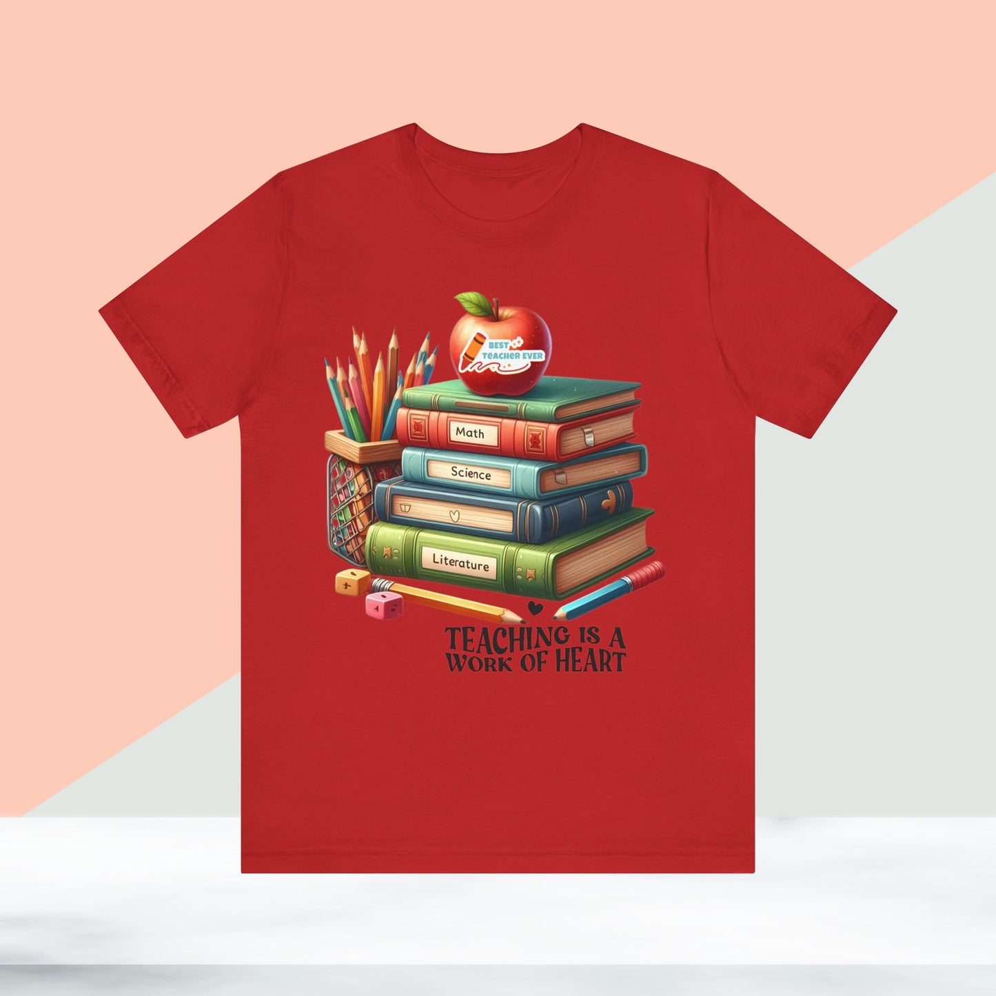 Teaching Is A Work Of Heart T-shirt, Hello Teacher T-Shirt, Back To School T-Shirt, Teach Love Inspire Teacher Shirt, Teacher Back To school unisex jersey short sleeve.First Day Vibes T-Shirt.