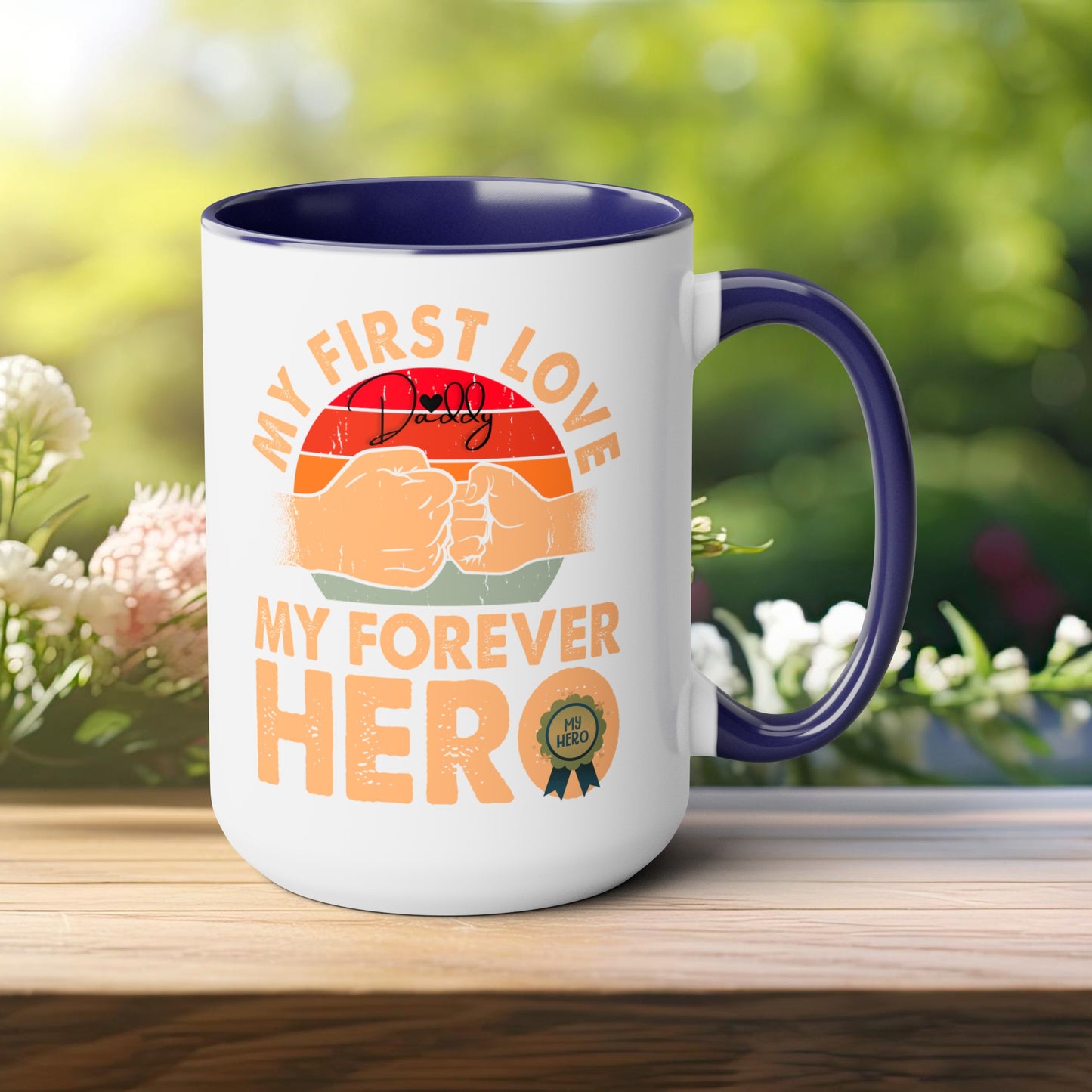 Happy father's dayTow-Tone Coffee Mug.15oz, Gift for Dad, Daddy's Coffee Mug