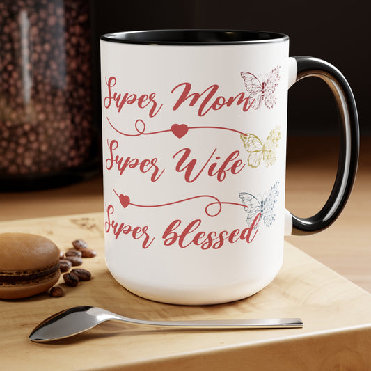 Happy Mother's dayTow-Tone Coffee Mug.15oz, Gift for mom, Mama's Coffee Mug