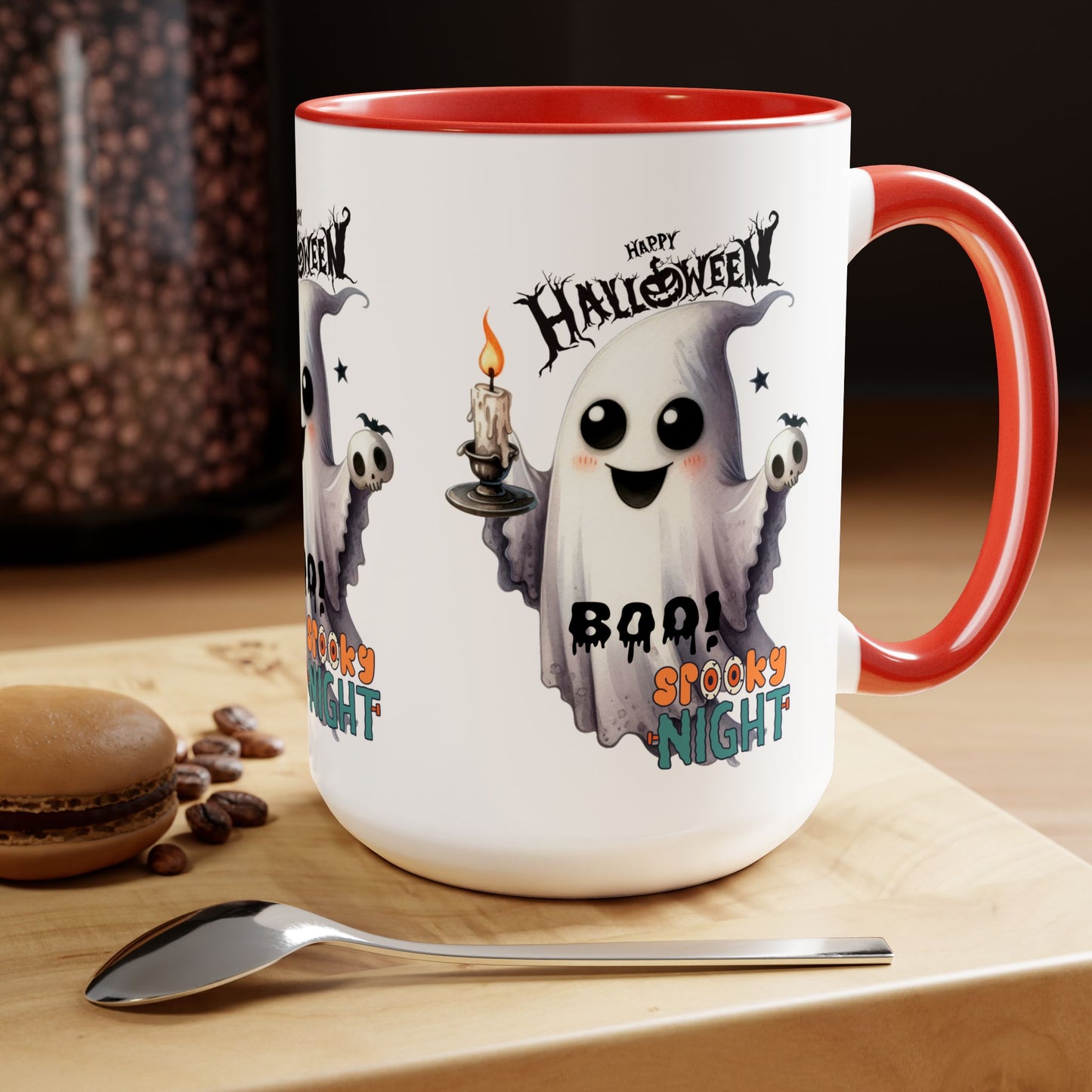 Spooky Night Halloween Coffee Mug,  Let's Go Halloween Coffee Mug, Trick or Treat Halloween Coffee Mug, Cute Skeleton Coffee Mug, Spooky Season Halloween Coffee Mug.