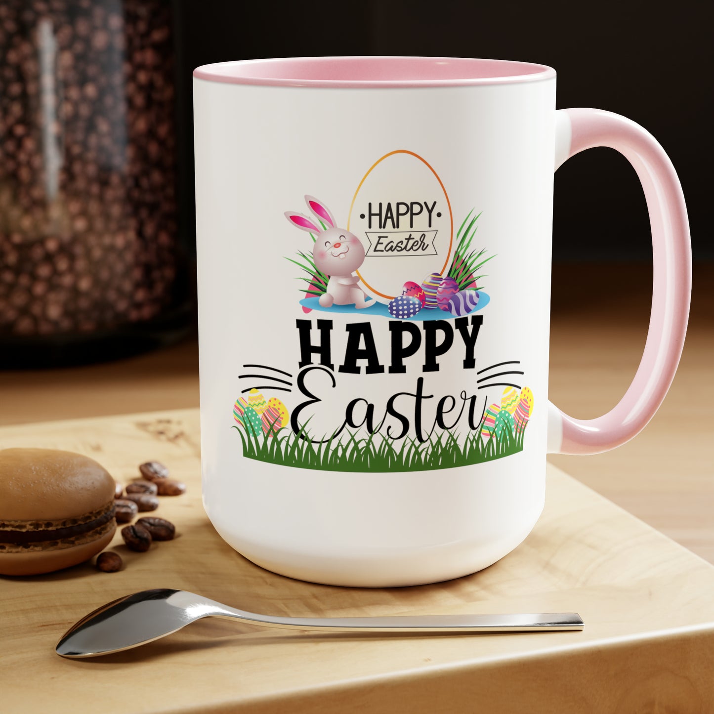 Happy Easter Two-Tone Coffee Mugs, 15oz