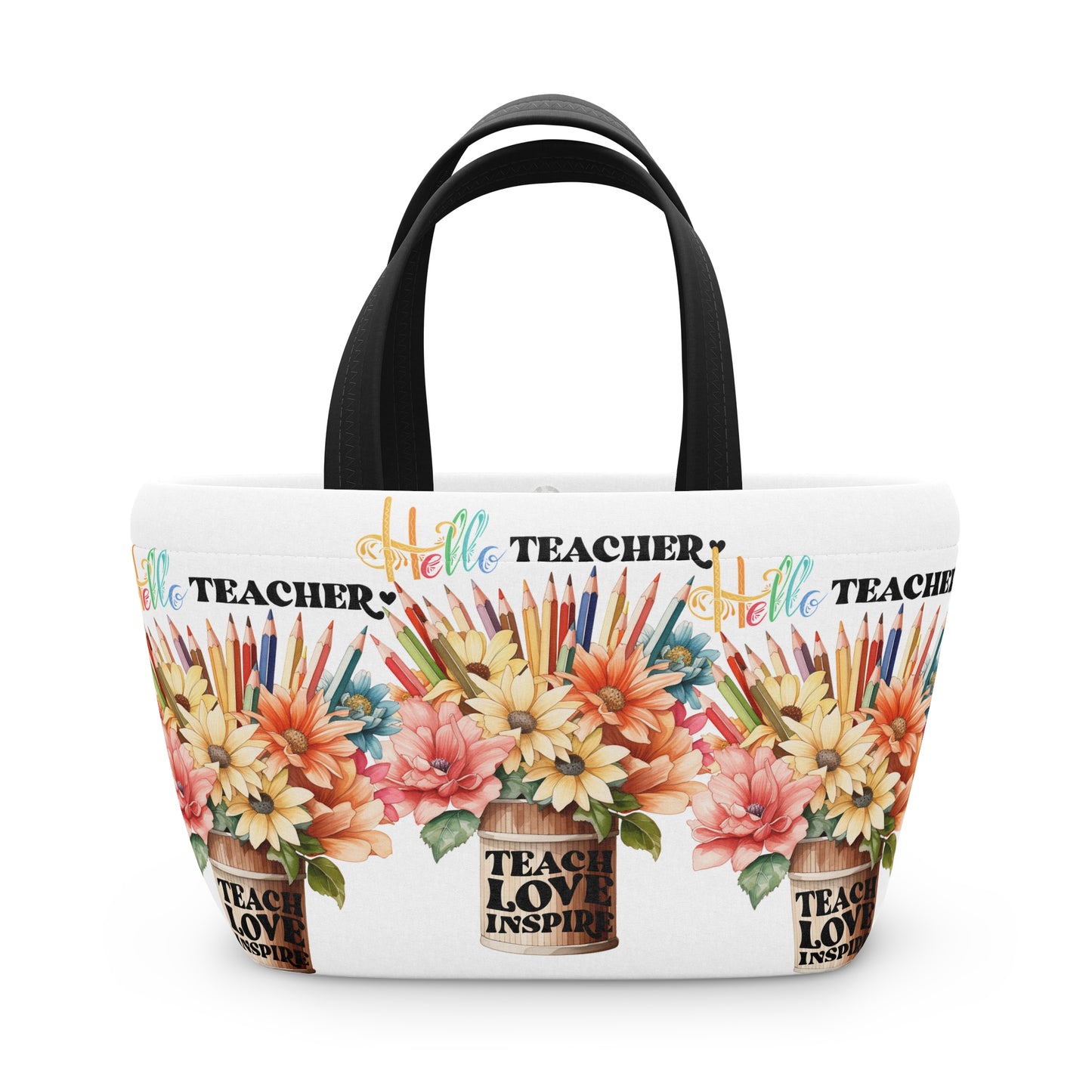 Hello Teacher Lunch Bag, Back To School Lunch Bag, Back to Learning Lunch Bag, Ready for School Lunch Bag. First day Of School.