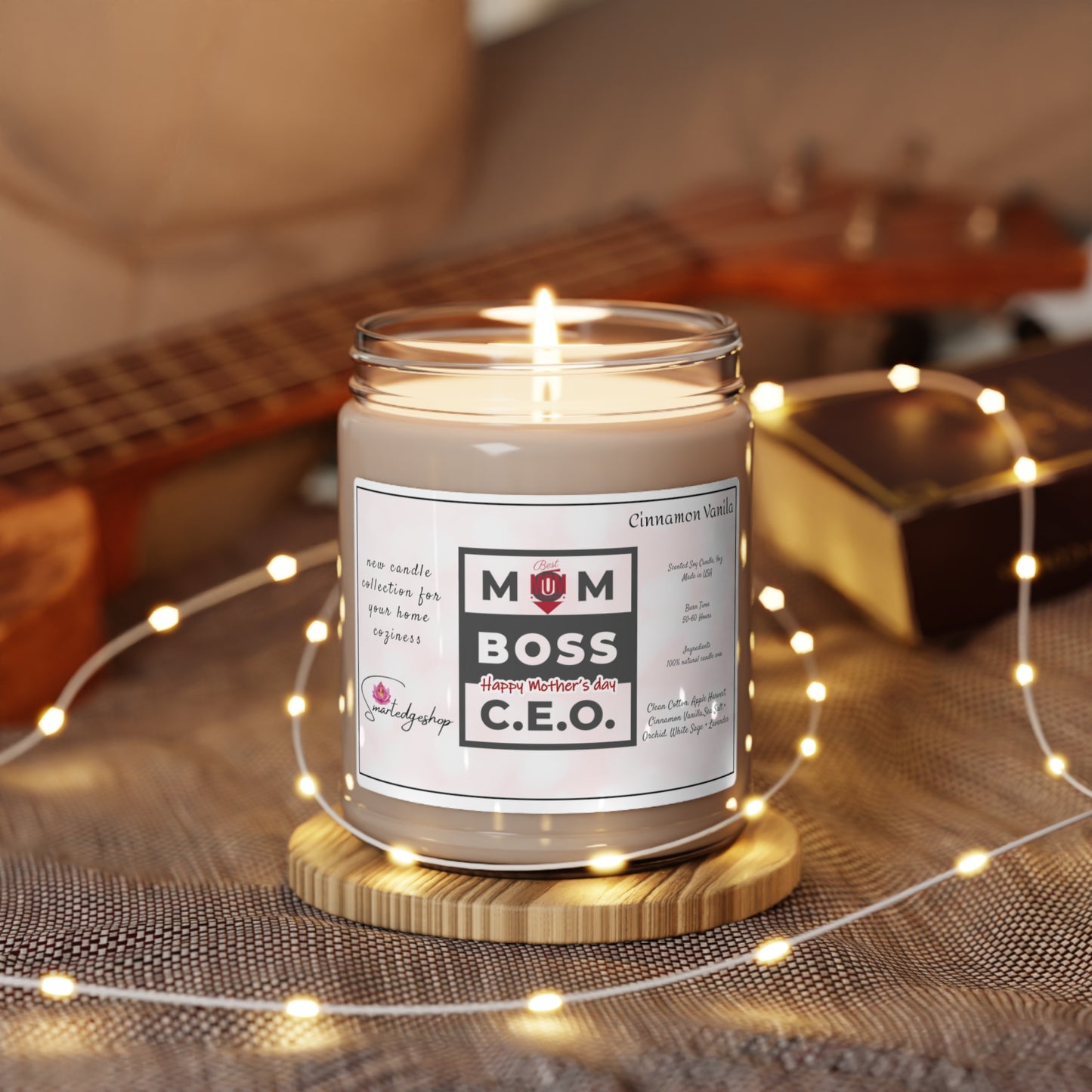 Happy Mother's Day Scented Soy Candle, 9oz, Gift for mom.