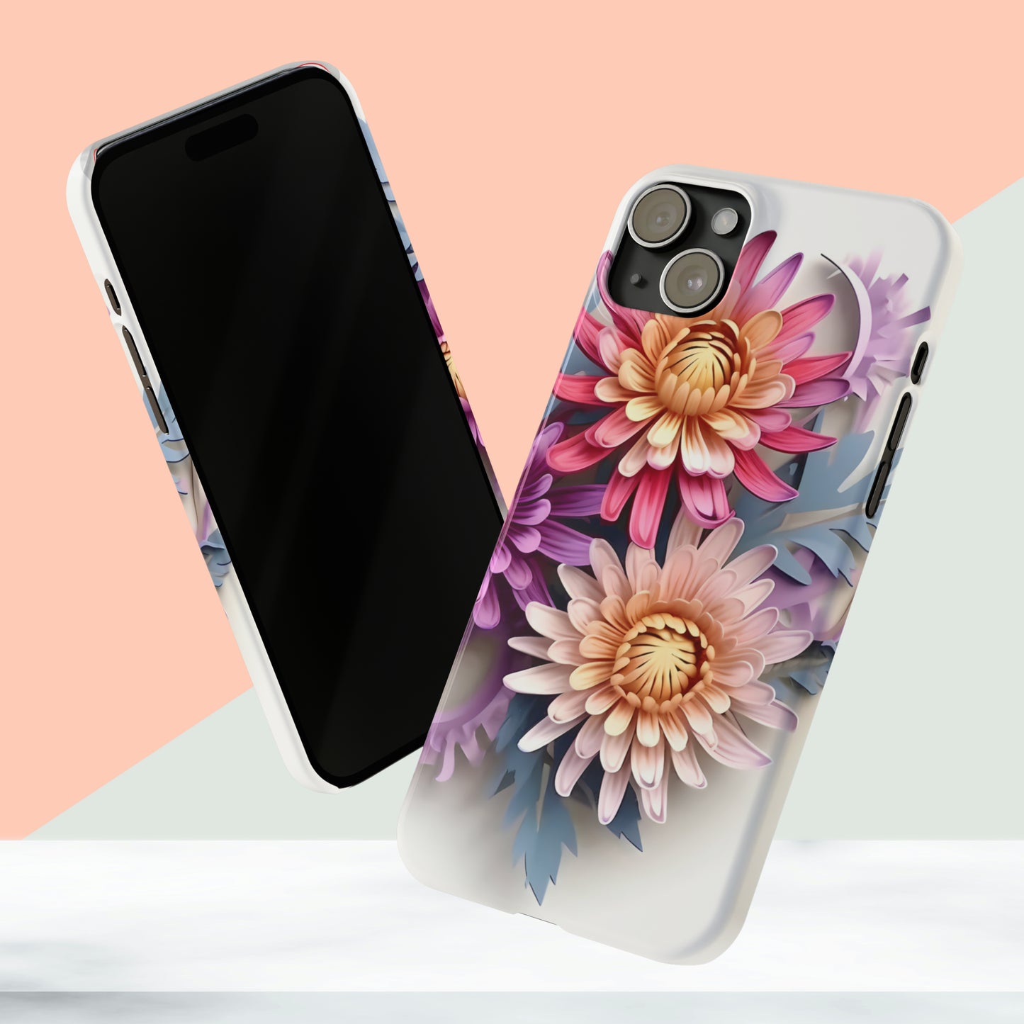 3D Flower Paper art iPhone 15 Phone Cases.