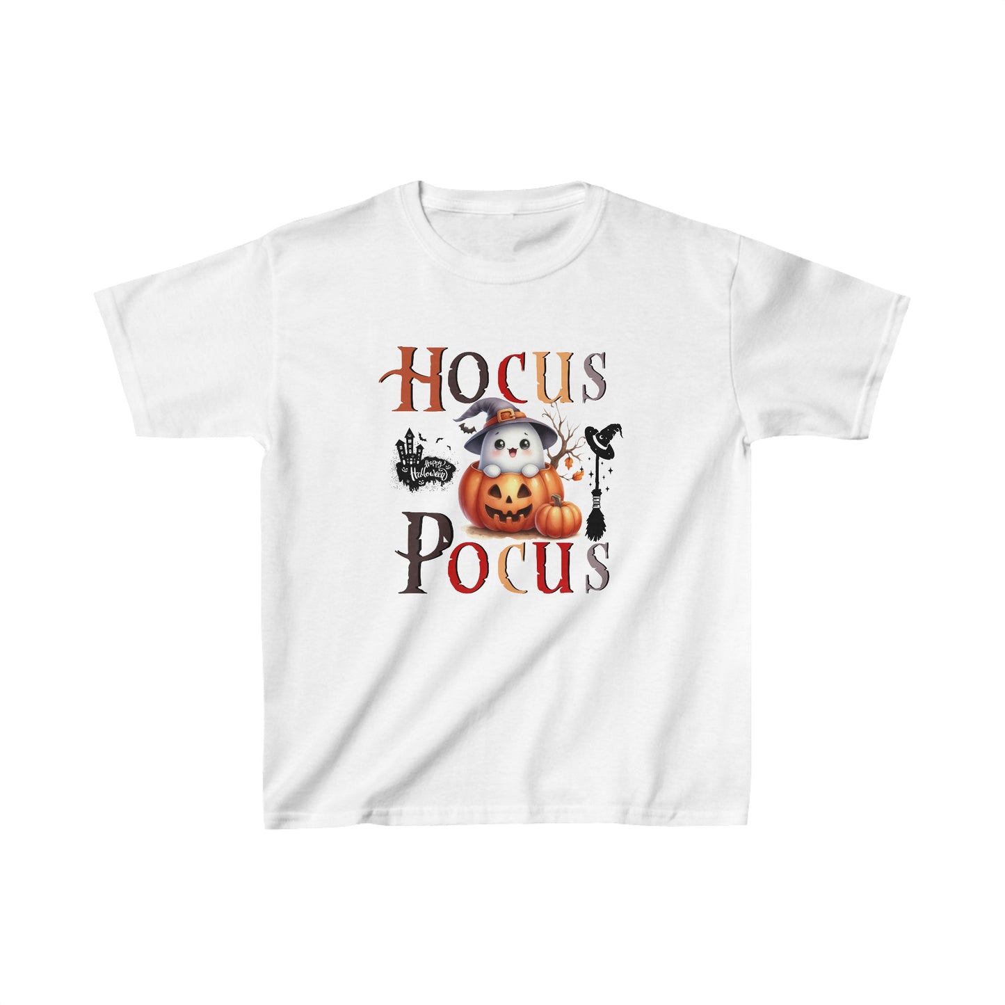 Hocus Pocus Halloween Kids Shirt, Stay Spooky Halloween Kids Heavy Cotton™ Tee, Spooky Season Kids Shirt, Spooky Vibes Shirt, Trick Or Treat Cotton T-Shirt.