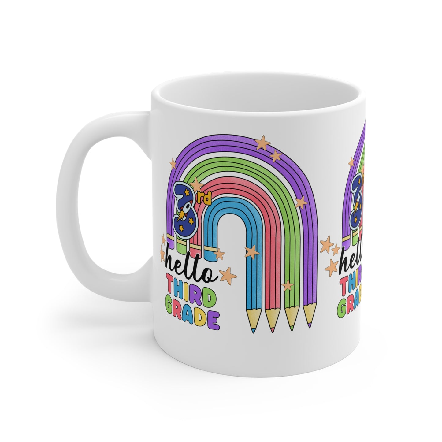 Hello Third Grade Mug, Back To School Mug.11oz. Ready To Rule The School Mug.11oz. Ready for School Mug.