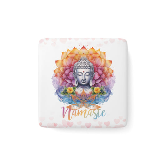 Namaste Yoga Porcelain Magnet, Square, Cute Porcelain Magnet, Mindful Gift, Yoga lovers Porcelain Magnet, Yoga Instructor Gift, Gift For Yoga lovers, Gift For Yogi.