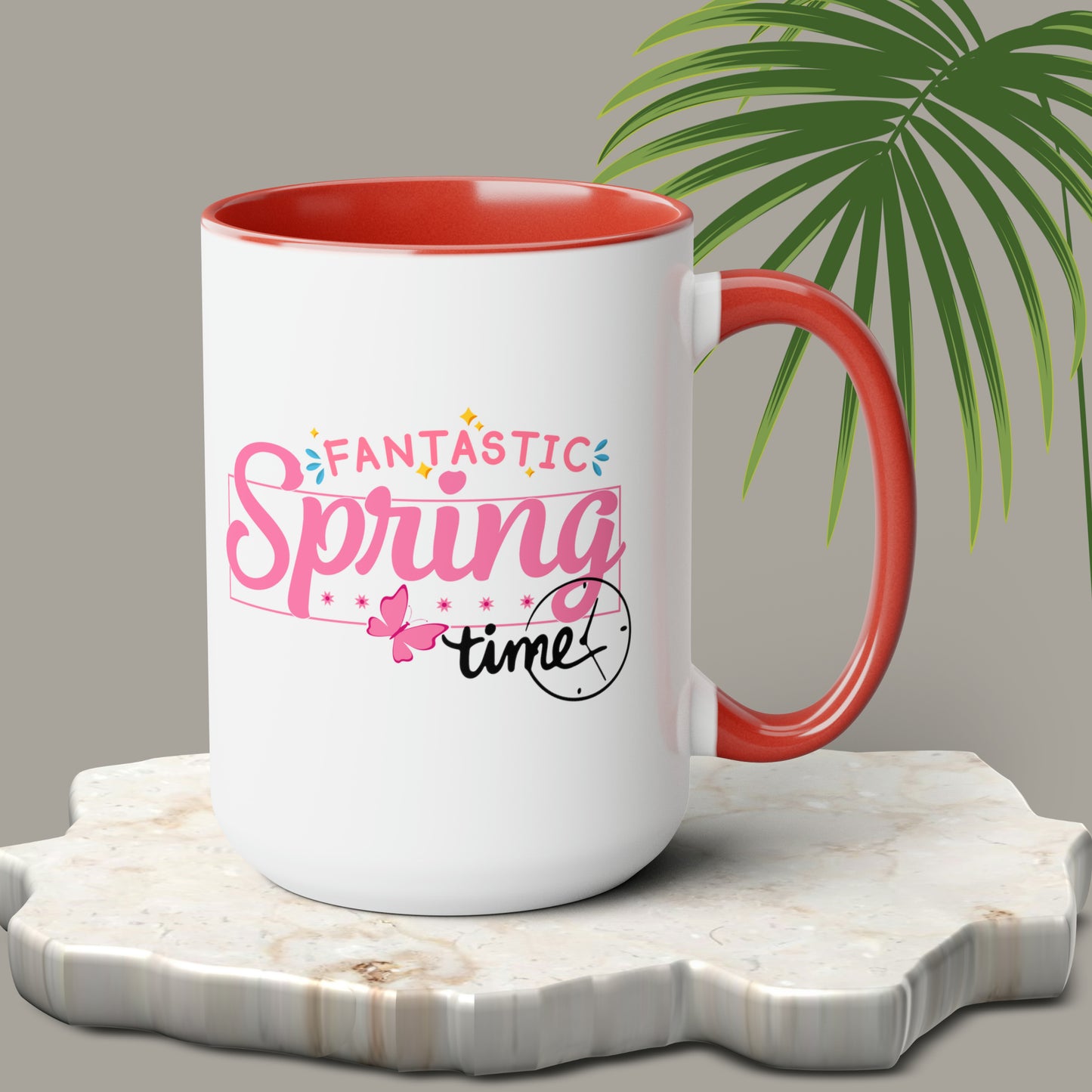 Spring Time two-Tone Coffee Mugs, 15oz