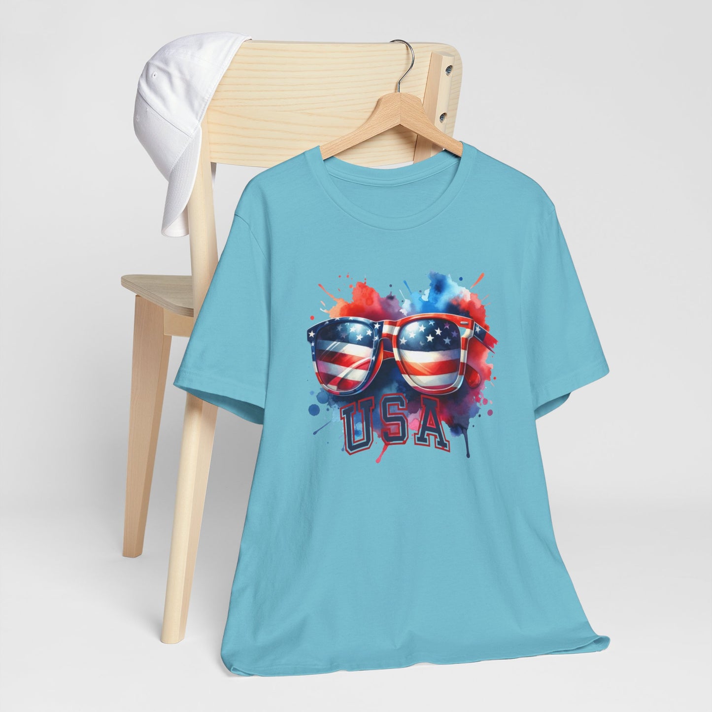 4th of July T-shirt, Sweet Land Of Liberty T-Shirt, Fourth of July unisex jersey short sleeve, America, Flag, Peace Love America. Proud To Be An American, Red White Blue.