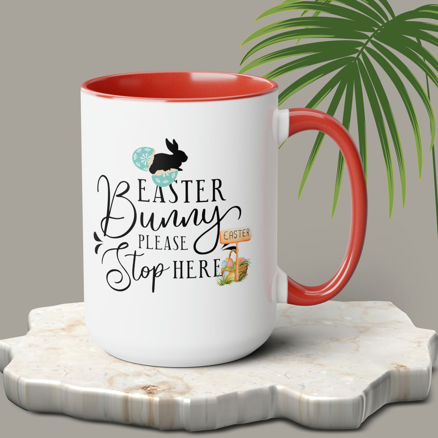 Happy Easter Two-Tone Coffee Mugs, 15oz