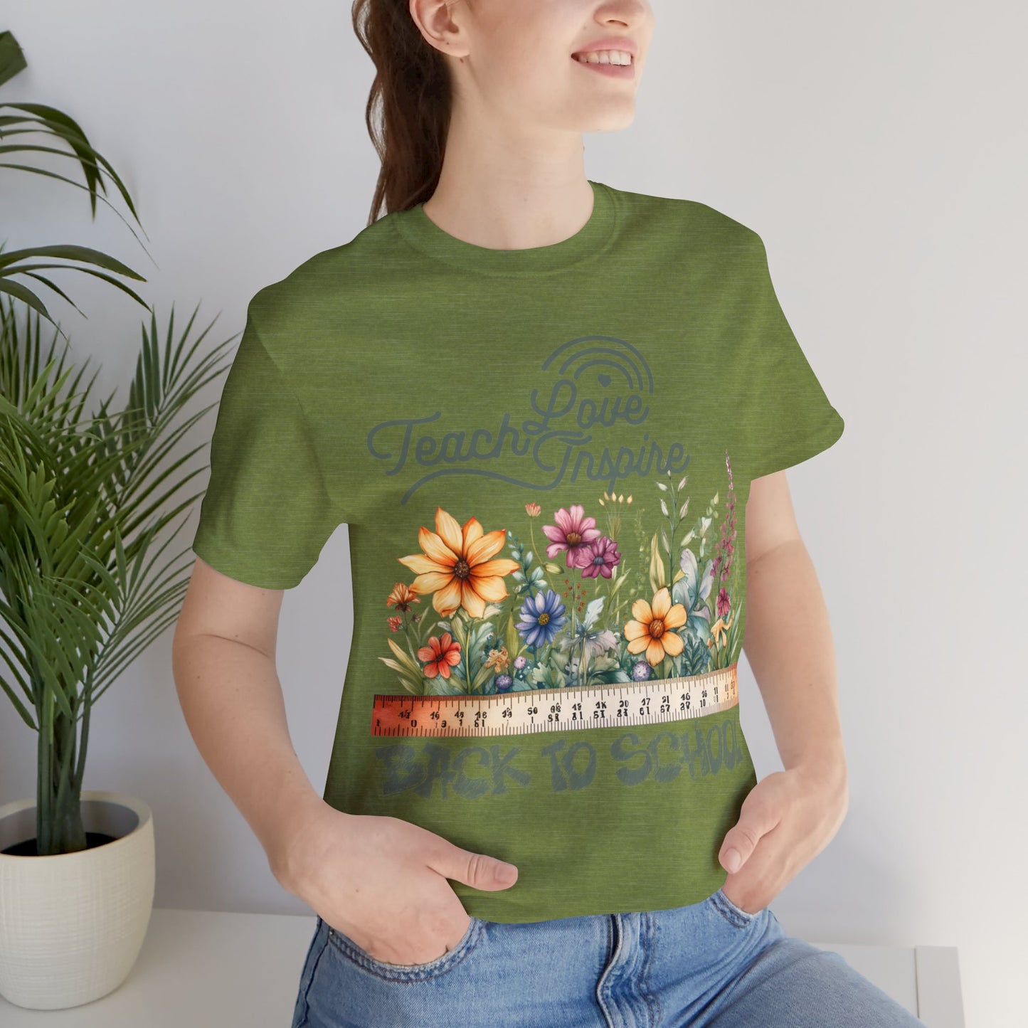Love Teach Inspire T-Shirt, Back To School T-Shirt, Teacher Back To school unisex jersey short sleeve.First Day Vibes T-Shirt.