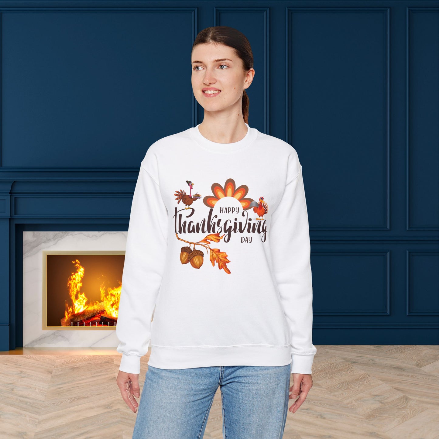 Happy Thanksgiving Day Sweatshirt - Unisex Heavy Blend, Happy Thanksgiving2024 Sweatshirt, Thanksgiving Gift, Festive Sweatshirt.