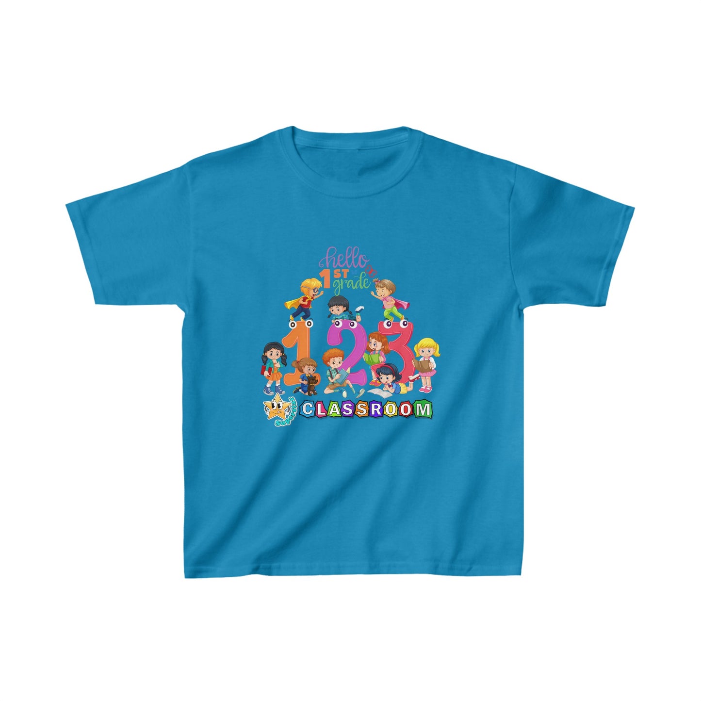 Hello First Grade Back To School Kids Heavy Cotton™ Tee, Back to school Kids Shirt, 1st Day Of School Shirt, Back To School Cotton T-Shirt.