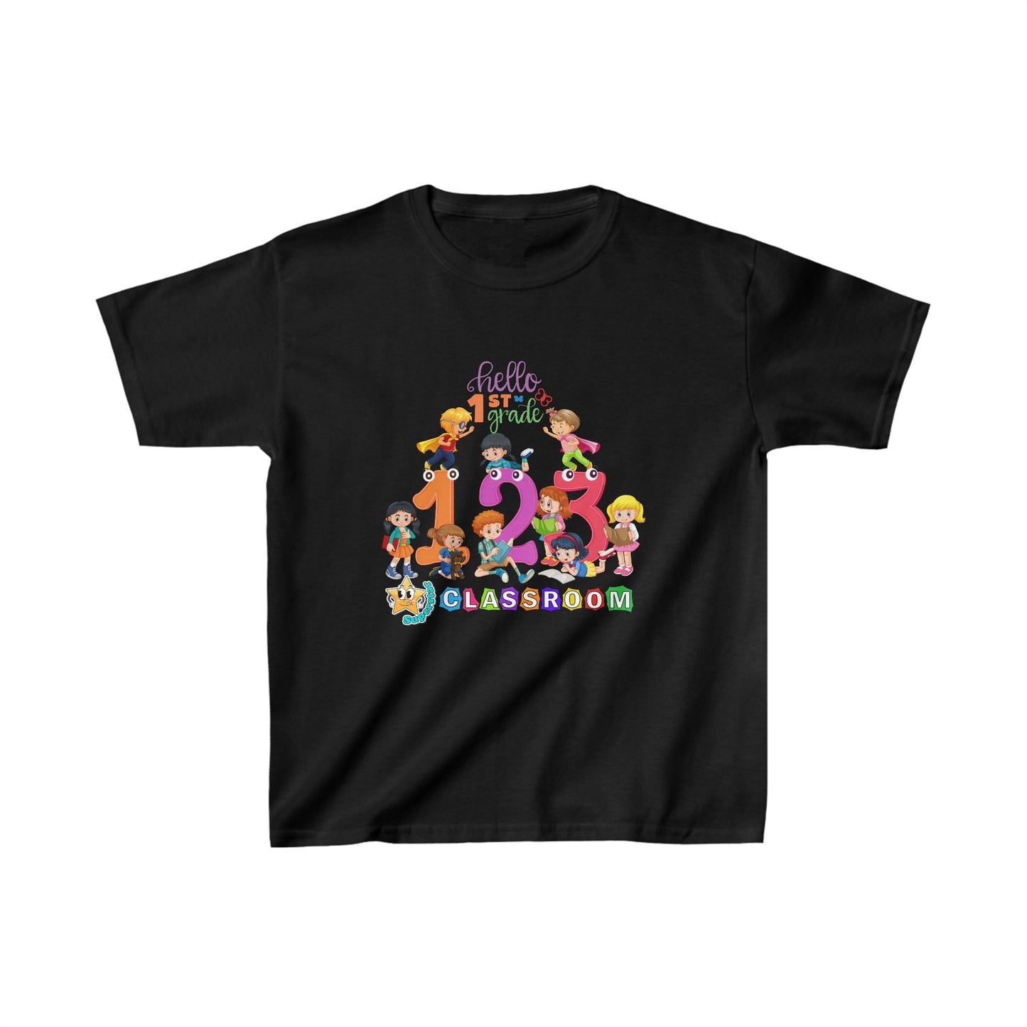 Hello First Grade Back To School Kids Heavy Cotton™ Tee, Back to school Kids Shirt, 1st Day Of School Shirt, Back To School Cotton T-Shirt.