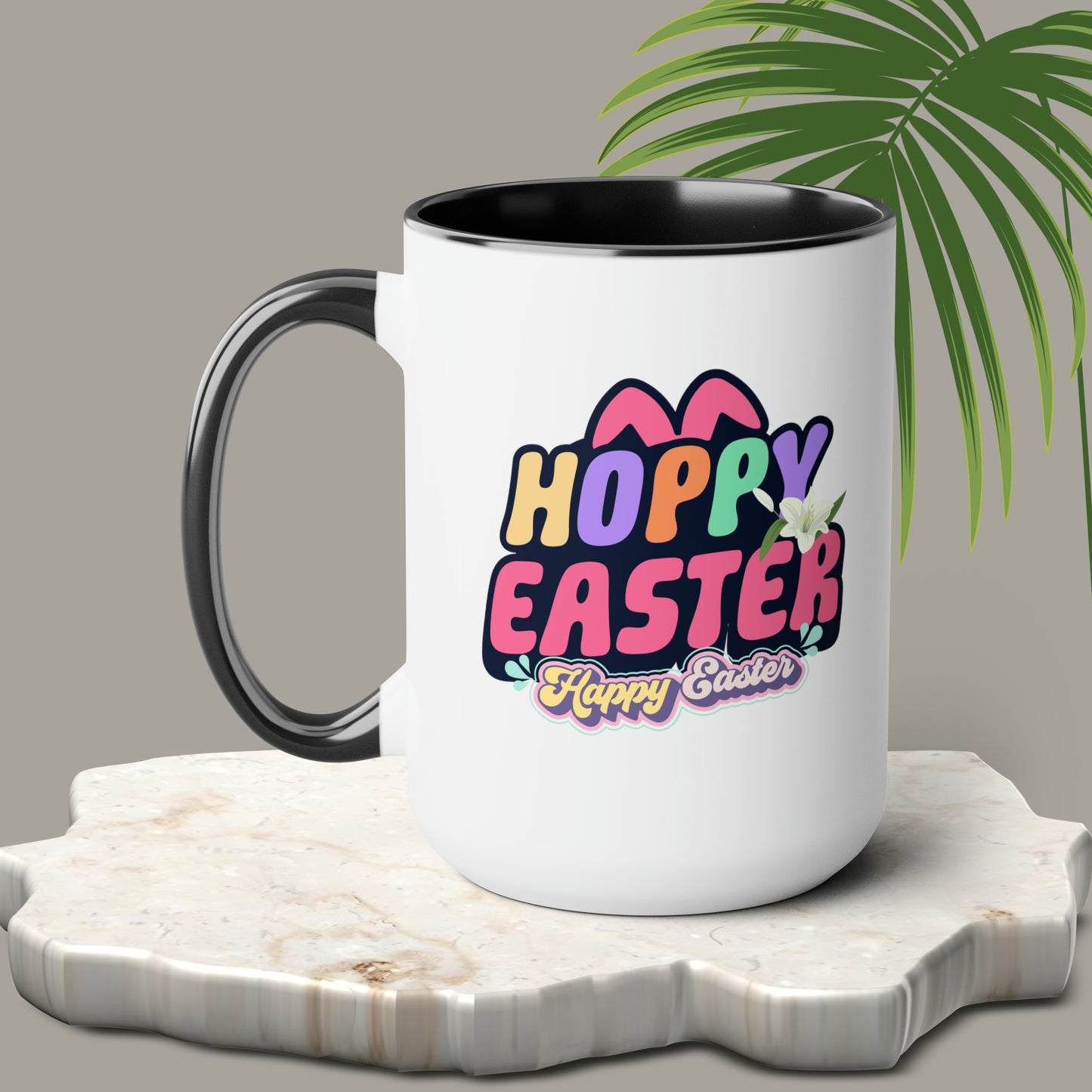 Happy EasterTwo-Tone Coffee Mugs, 15oz