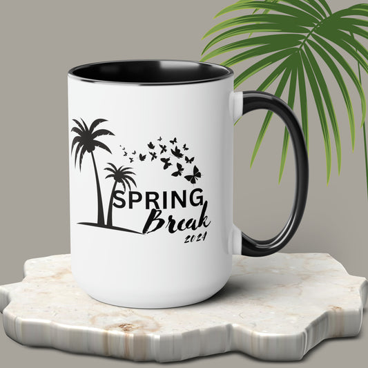 Spring Break 2024 Two-Tone Coffee Mugs, 15oz