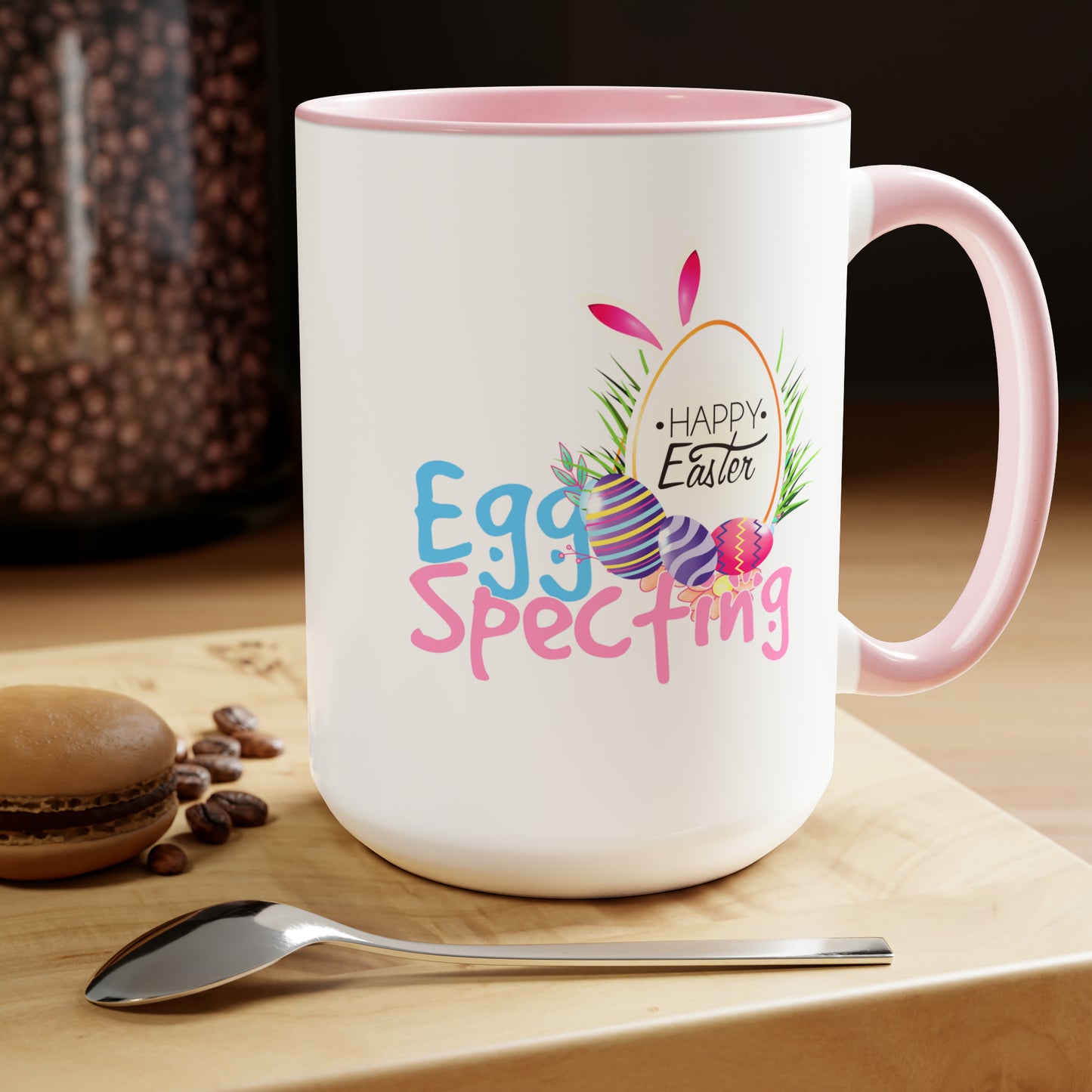 Happy Easter Two-Tone Coffee Mugs, 15oz