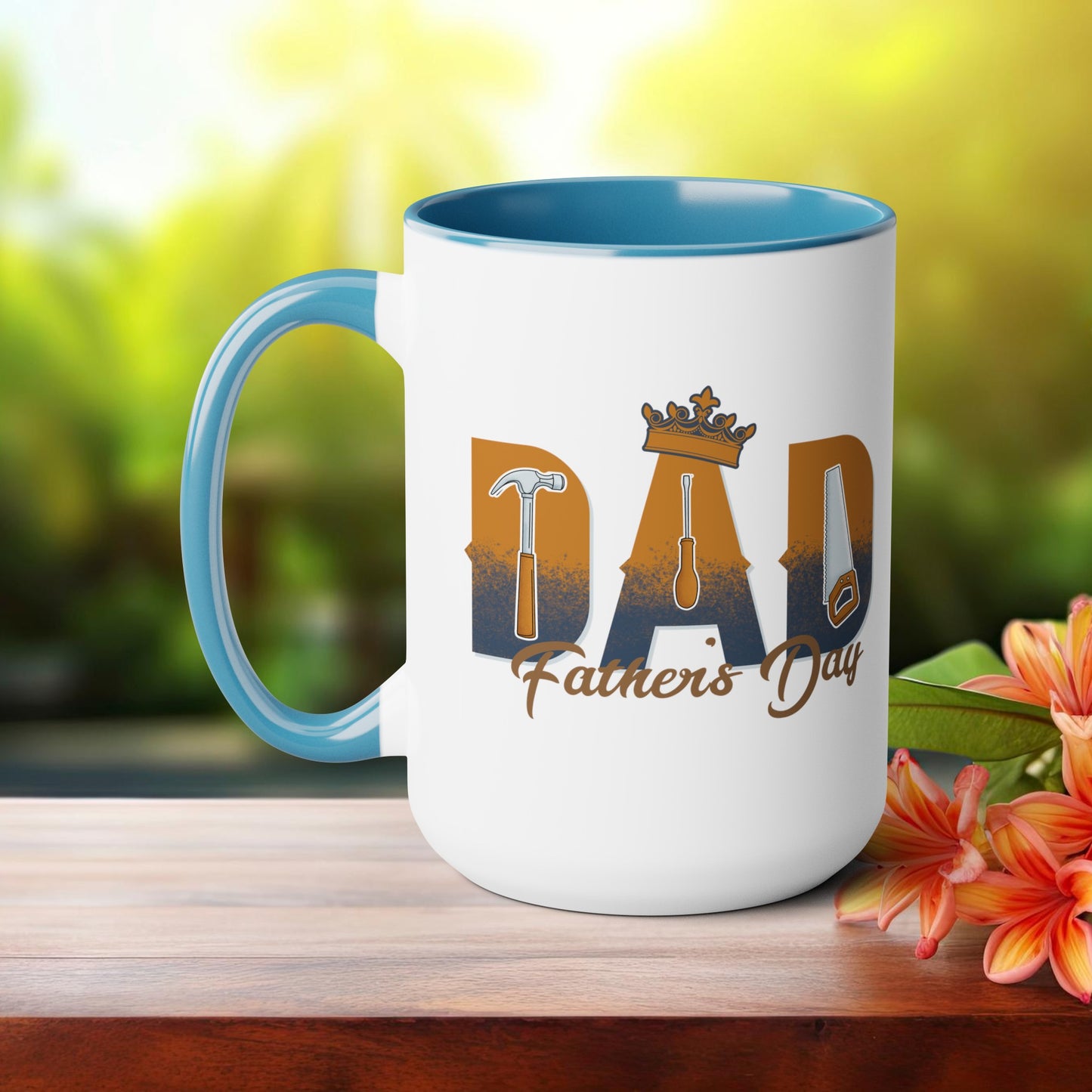 Happy father's dayTow-Tone Coffee Mug.15oz, Gift for Dad, Daddy's Coffee Mug