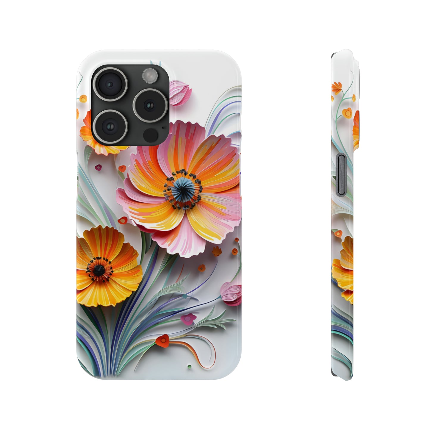 3D Flower Paper art iPhone 15 Phone Cases.