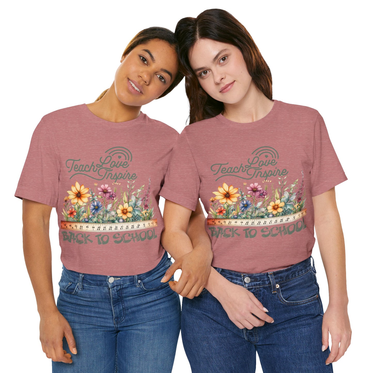 Love Teach Inspire T-Shirt, Back To School T-Shirt, Teacher Back To school unisex jersey short sleeve.First Day Vibes T-Shirt.