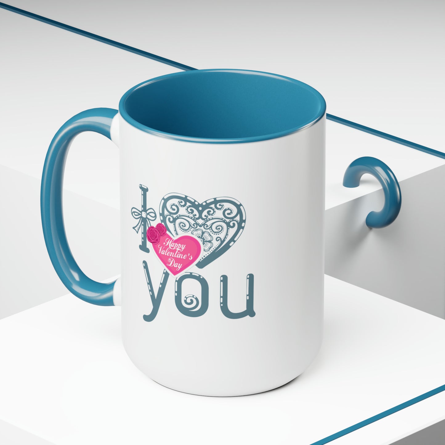 Happy valentines day Two-Tone Coffee Mugs, 15oz