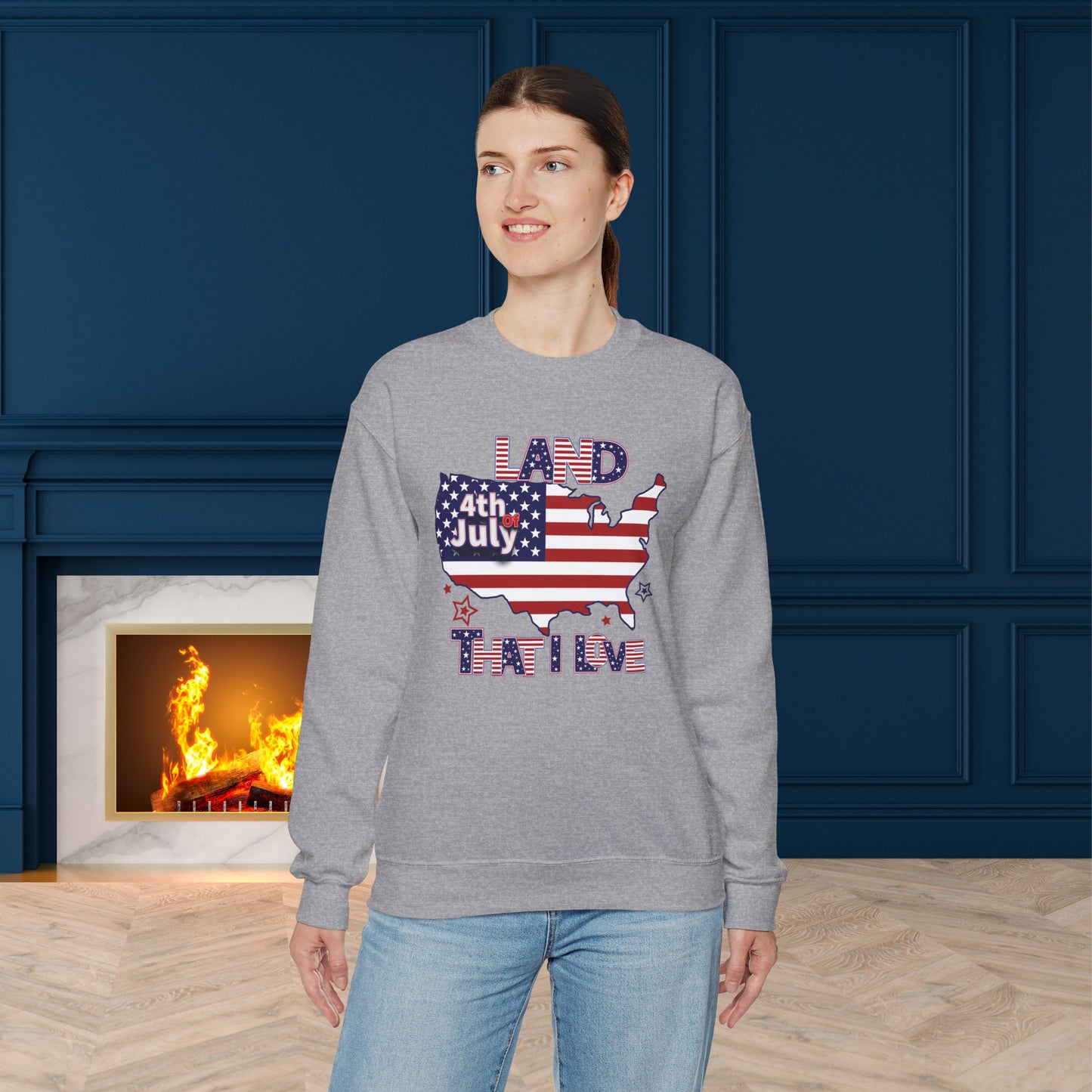 Happy 4th Of July Sweatshirt, Land That I Love Sweatshirt, Fourth of July unisex heavy blend crewneck sweatshirt.