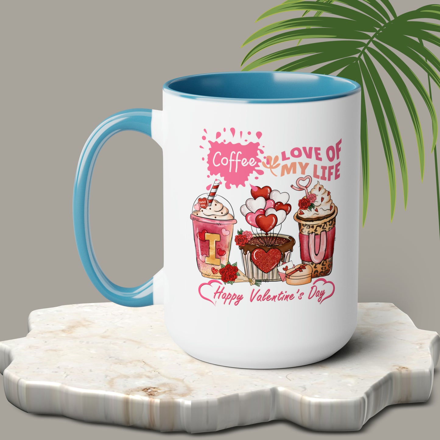 Happy valentines day Two-Tone Coffee Mugs, 15oz