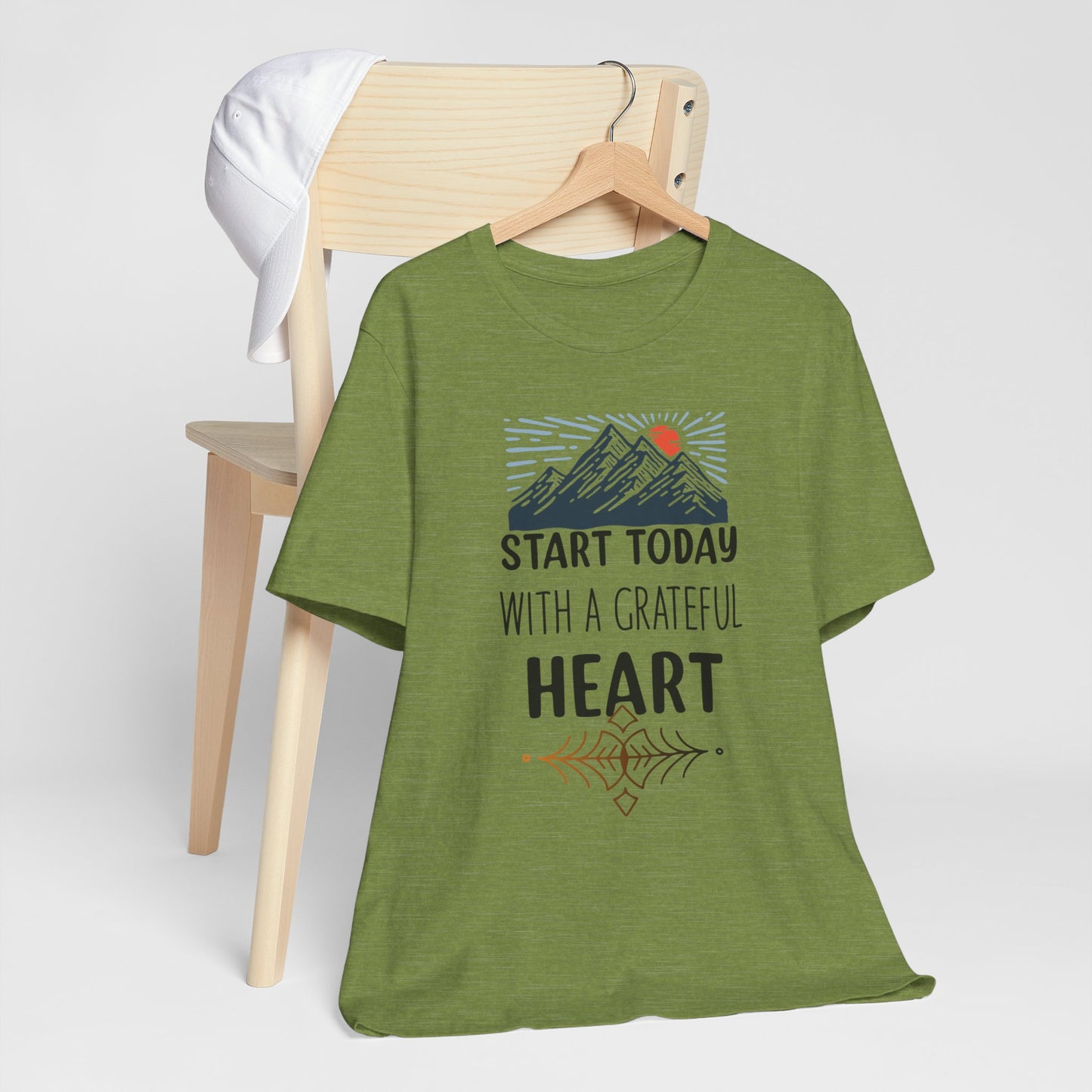 Start Today With A Grateful Heart Yoga T-Shirt, Cute Yoga workout Shirt, Yoga lovers T-shirt, Yoga Instructor Gift, Gym shirt, Gift For Yoga lover, Gift For Yogi.