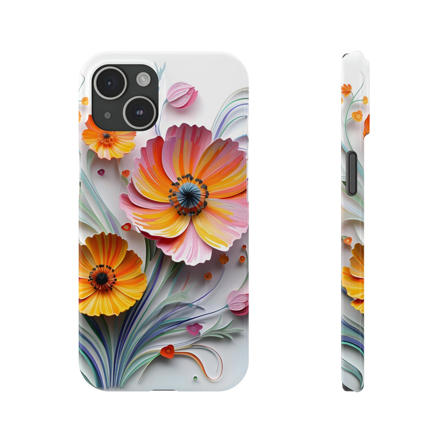 3D Flower Paper art iPhone 15 Phone Cases.