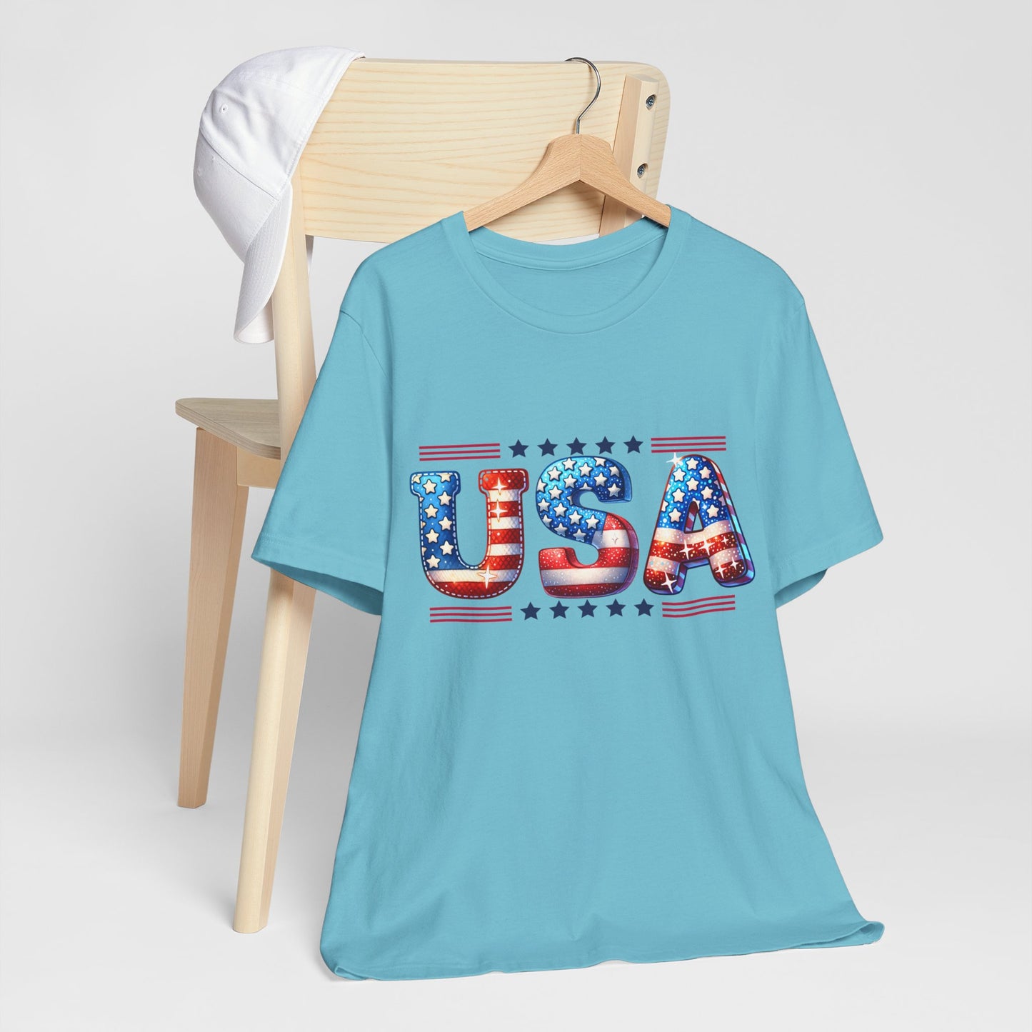 4th of July T-shirt, Sweet Land Of Liberty T-Shirt, Fourth of July unisex jersey short sleeve, America, Flag, Peace Love America. Proud To Be An American, Red White Blue.