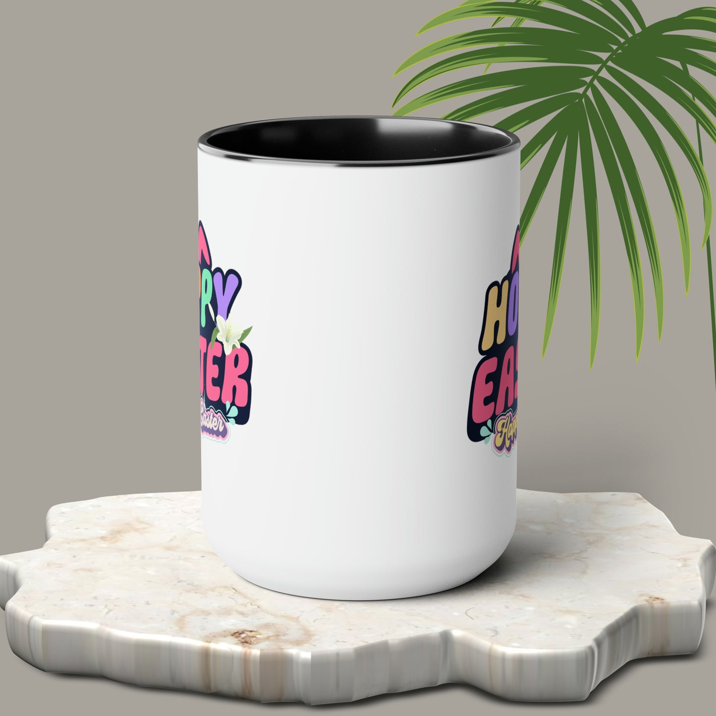 Happy EasterTwo-Tone Coffee Mugs, 15oz