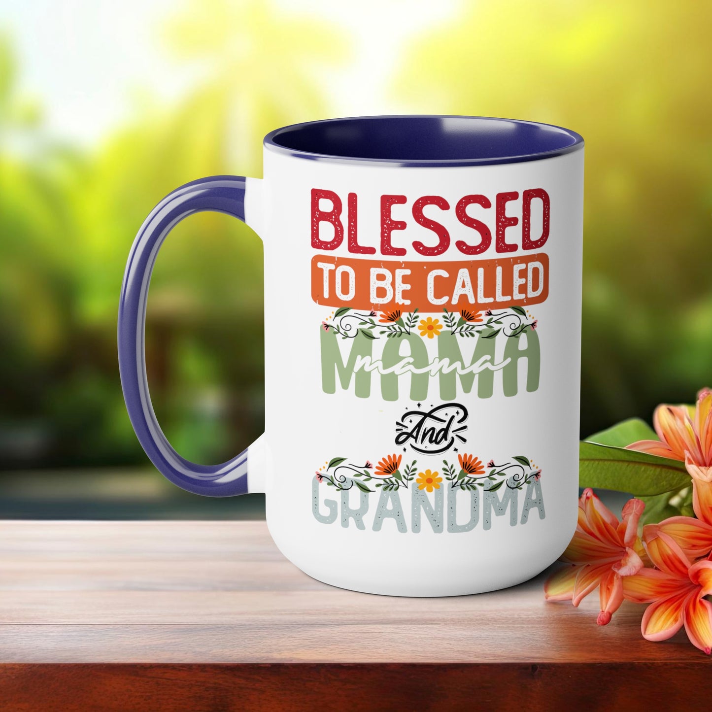 Happy Mother's dayTow-Tone Coffee Mug.15oz, Gift for mom & grandma, Mama's Coffee Mug