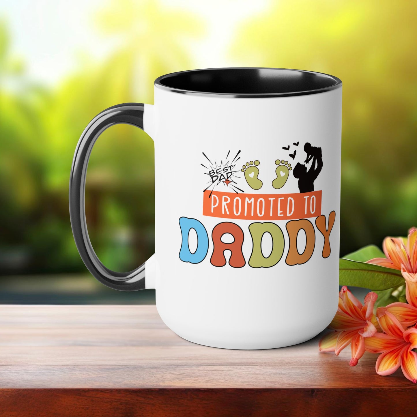 Happy father's dayTow-Tone Coffee Mug.15oz, Gift for Dad, Daddy's Coffee Mug