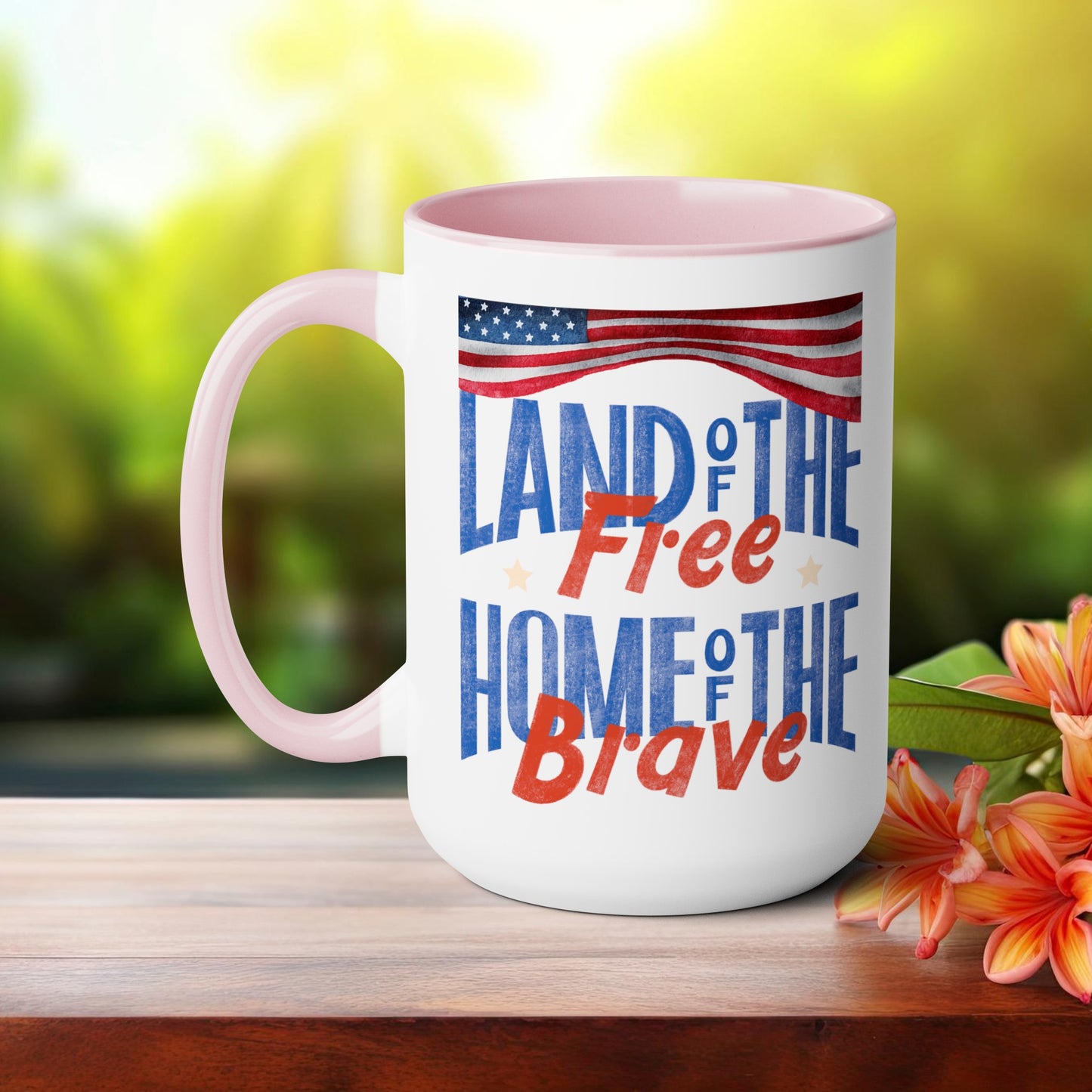 Happy 4th Of July Two -Tone Coffee Mug.15oz.