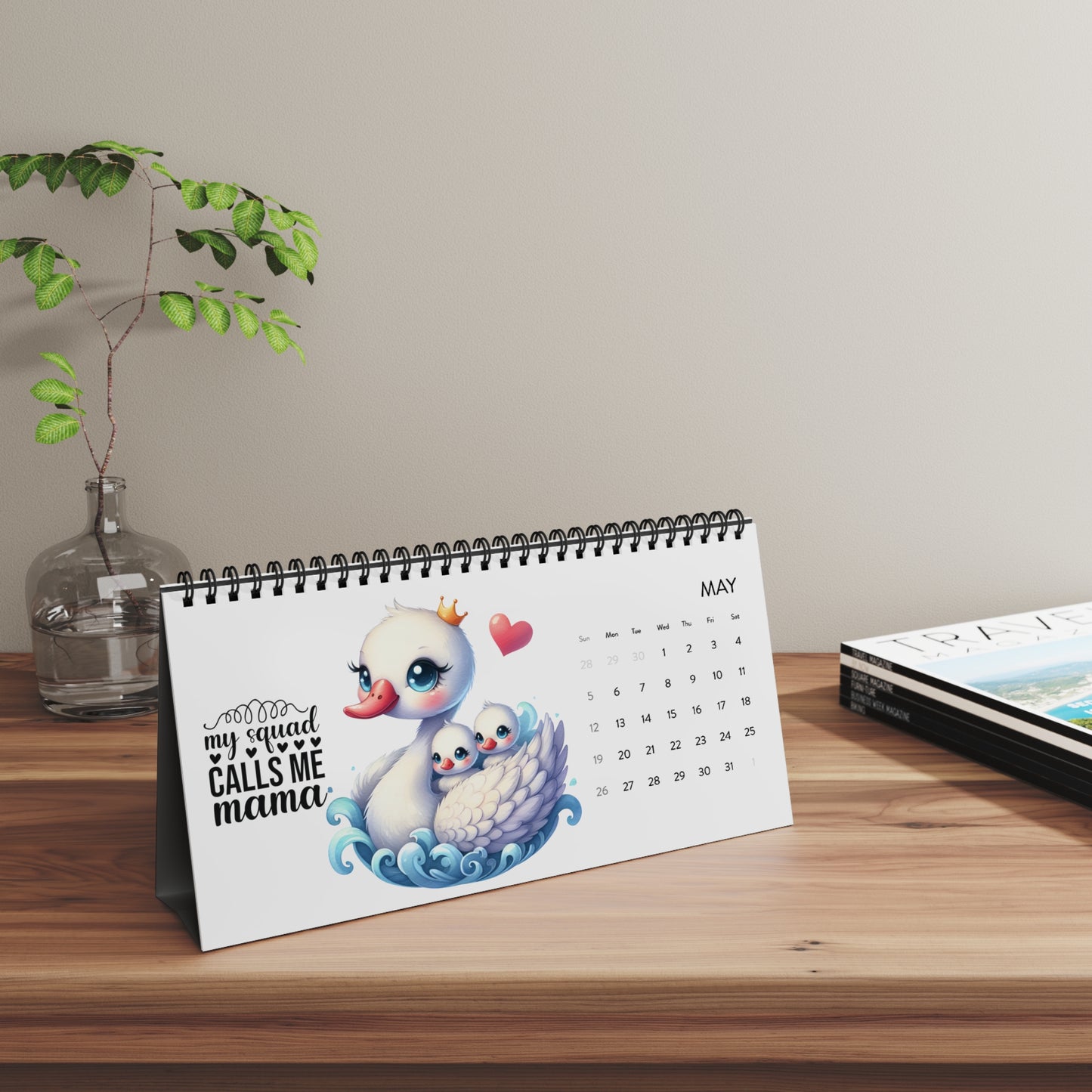 Happy Mother's Day Desktop Calendar (2024 grid)