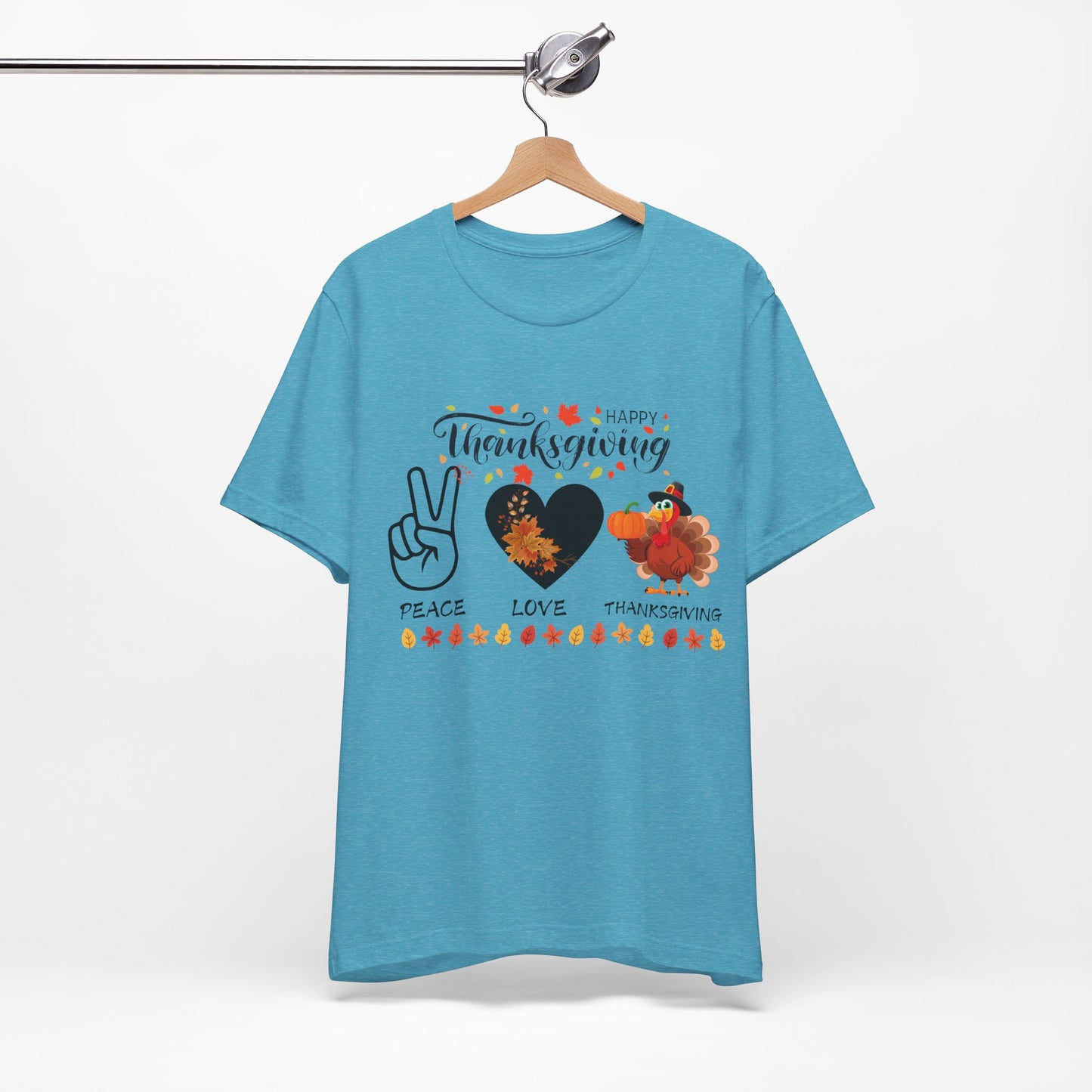 Peace Love Thanksgiving T-shirt, Happy Thanksgiving T-shirt, Happy thanksgiving 2024 T-shirt, Thanksgiving Gift,Turkey Shirt, Family Thanksgiving, Holiday Outfit.