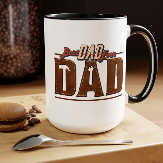 Happy father's dayTow-Tone Coffee Mug.15oz, Gift for Dad, Daddy's Coffee Mug