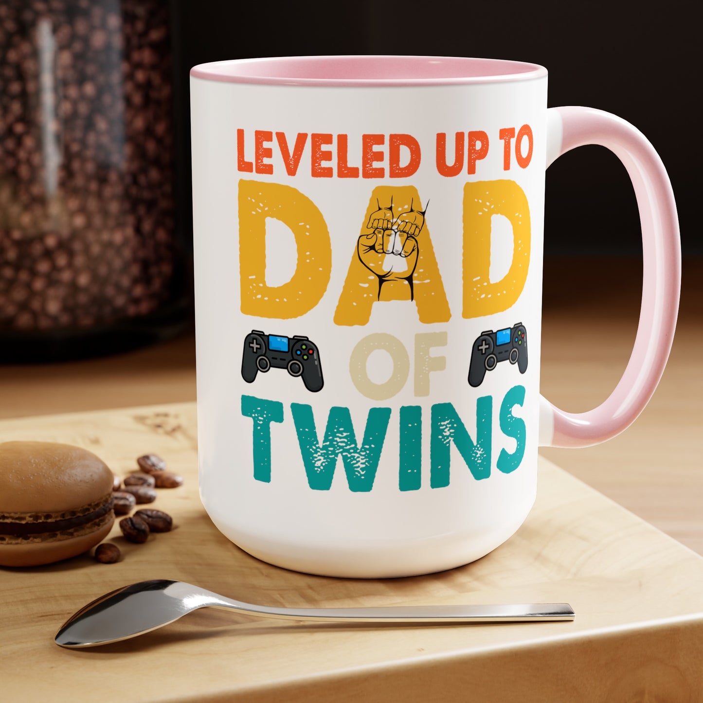 Happy father's dayTwo-Tone Coffee Mug.15oz, Gift for Dad, Daddy's Coffee Mug