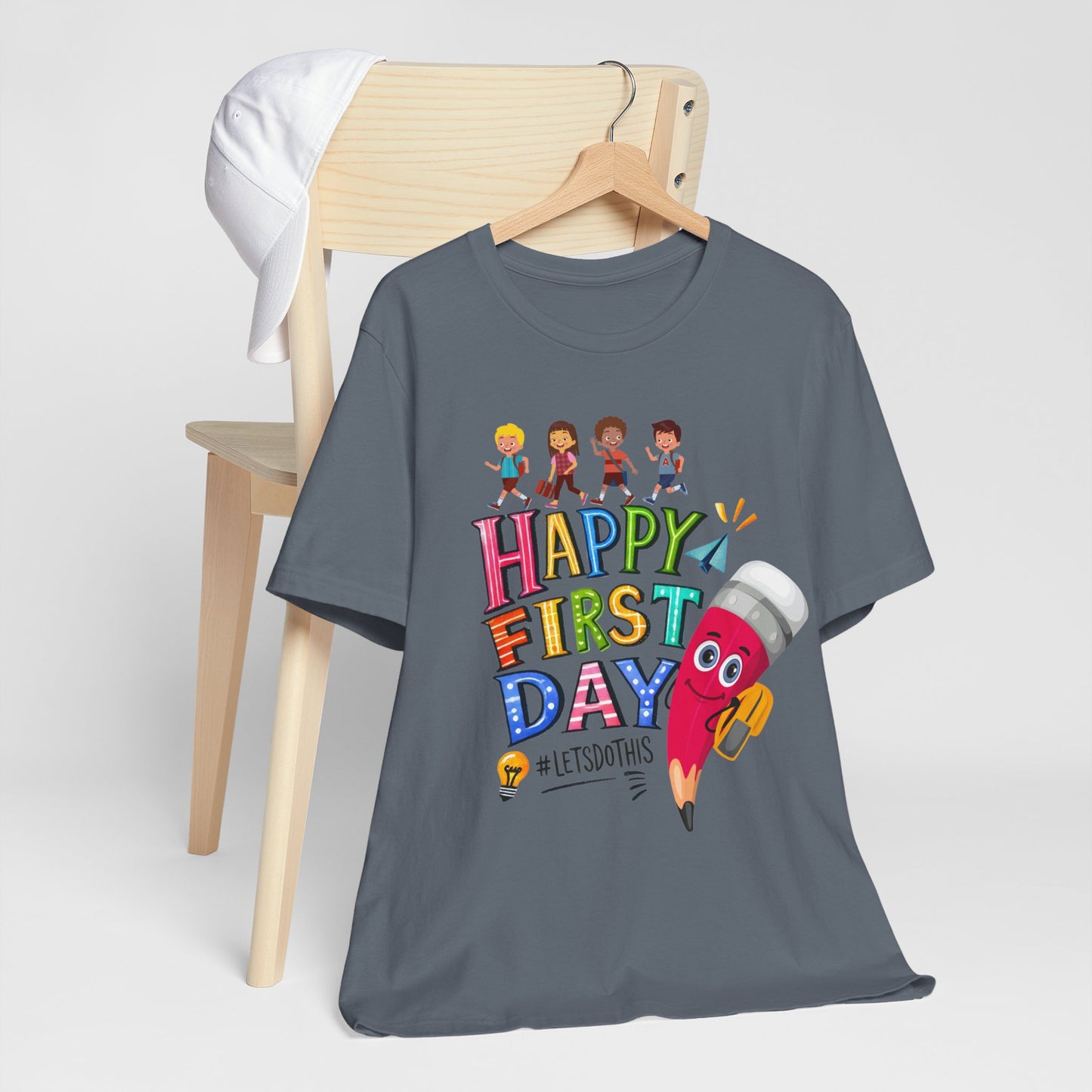 Happy First day T-Shirt, Hello Teacher T-Shirt, Back To School T-Shirt, Teach Love Inspire Teacher Shirt, Teacher Back To school unisex jersey short sleeve.First Day Vibes T-Shirt.