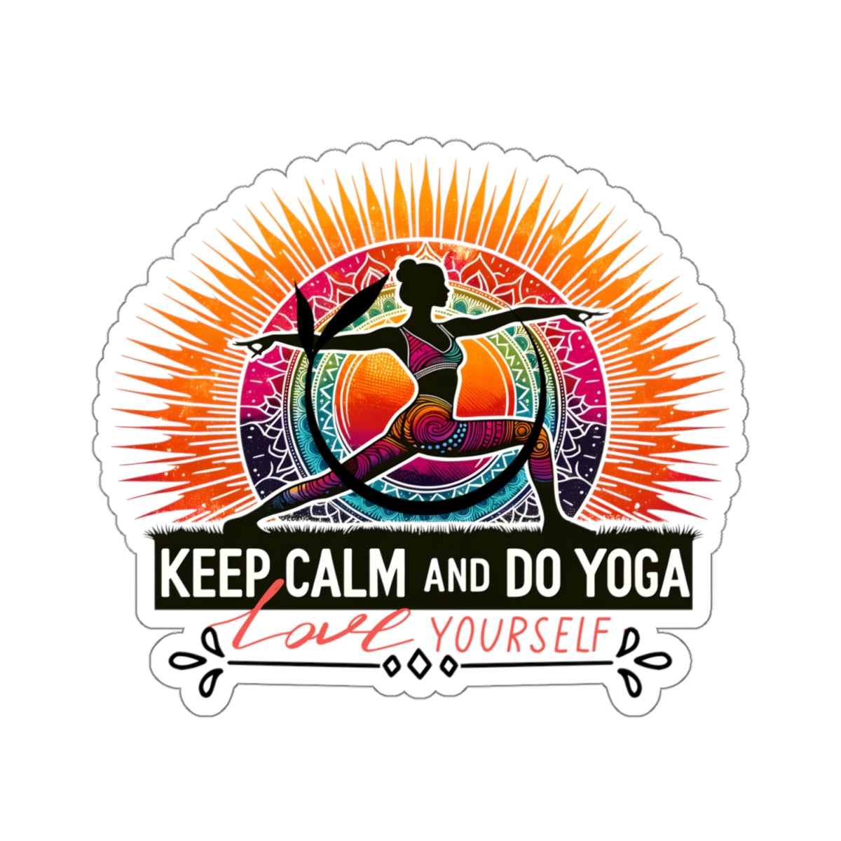 Keep Calm And Do Yoga Kiss-Cut Stickers, Love Yourself Kiss-Cut Stickers, Cute Yoga Kiss-Cut Stickers, Mindful Gift, Yoga lovers Kiss-Cut Stickers, Yoga Instructor Gift, Gift For Yoga lovers, Gift For Yogi.